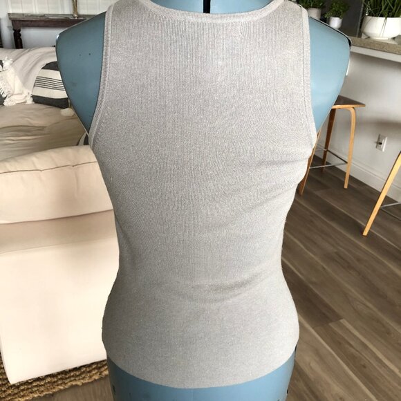 Bisou Bisou Silver Sequins Tank Top, Size Medium - Picture 4 of 5